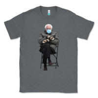 Charcoal Heather bernie sitting in the cold with mittens meme Classic Tee - artisFamous