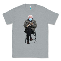Heather Grey bernie sitting in the cold with mittens meme Classic Tee - artisFamous