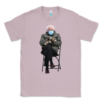 Lilac bernie sitting in the cold with mittens meme Classic Tee - artisFamous