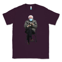Plum bernie sitting in the cold with mittens meme Classic Tee - artisFamous