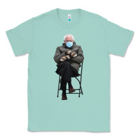 Seafoam bernie sitting in the cold with mittens meme Classic Tee - artisFamous