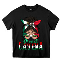 Black proud latina messy bun mama Heavy Core Tee - BundleAndBundleShop