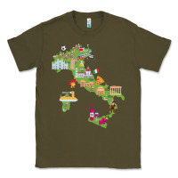 Army Green Italy map Classic Tee - artisFamous