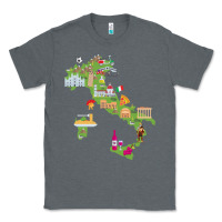 Charcoal Heather Italy map Classic Tee - artisFamous