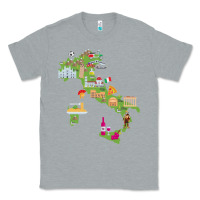 Heather Grey Italy map Classic Tee - artisFamous