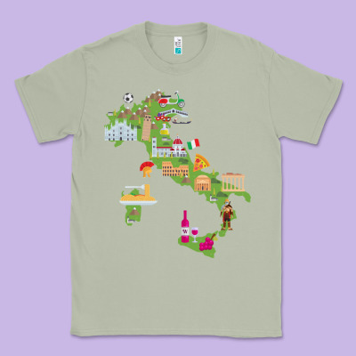 Italy Map Classic Tee Designed By Artisfamous