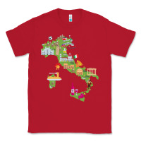 Red Italy map Classic Tee - artisFamous