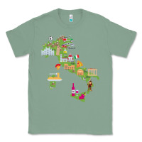 Sage Italy map Classic Tee - artisFamous
