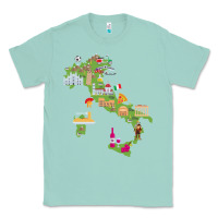 Seafoam Italy map Classic Tee - artisFamous