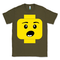 Army Green surprised expression lego head Classic Tee - artisFamous