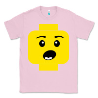 Bubblegum Pink surprised expression lego head Classic Tee - artisFamous