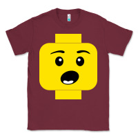 Burgundy surprised expression lego head Classic Tee - artisFamous