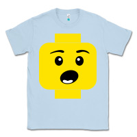 Dusty Blue surprised expression lego head Classic Tee - artisFamous