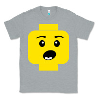 Heather Grey surprised expression lego head Classic Tee - artisFamous