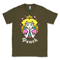 Army Green peach graphic Classic Tee - artisFamous