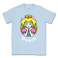 Dusty Blue peach graphic Classic Tee - artisFamous