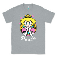 Heather Grey peach graphic Classic Tee - artisFamous