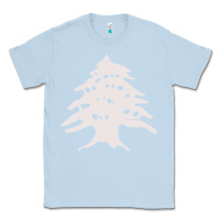 Dusty Blue retro lebanon cedar  lebanese Classic Tee - artisFamous