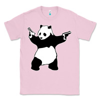 Bubblegum Pink banksy panda Classic Tee - artisFamous
