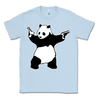 Dusty Blue banksy panda Classic Tee - artisFamous