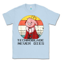 Dusty Blue retro style technoblade merch cosplay Classic Tee - artisFamous