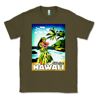 Army Green hawaii hula girl Classic Tee - artisFamous