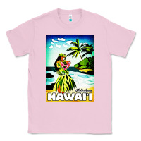 Bubblegum Pink hawaii hula girl Classic Tee - artisFamous