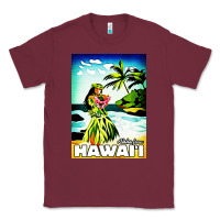 Burgundy hawaii hula girl Classic Tee - artisFamous