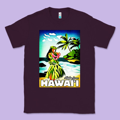Hawaii Hula Girl Classic Tee Designed By Artisfamous