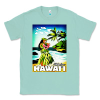 Seafoam hawaii hula girl Classic Tee - artisFamous