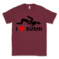Burgundy i love sushi funny Classic Tee - artisFamous