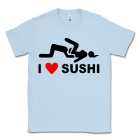 Dusty Blue i love sushi funny Classic Tee - artisFamous