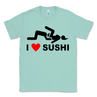 Seafoam i love sushi funny Classic Tee - artisFamous
