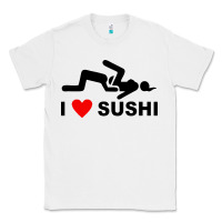 White i love sushi funny Classic Tee - artisFamous