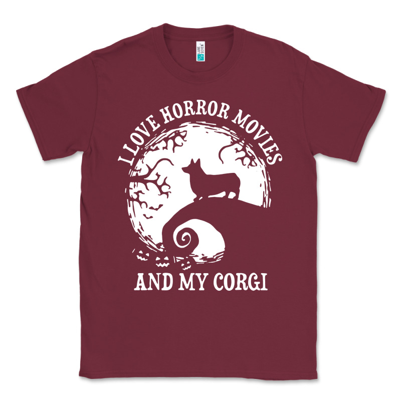 I Love Horror Movies And My Corgi Funny Corgi Classic Tee by artisFamous | Teevron