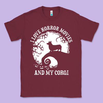 I Love Horror Movies And My Corgi Funny Corgi Classic Tee Designed By Artisfamous