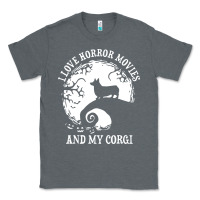Charcoal Heather i love horror movies and my corgi funny corgi Classic Tee - artisFamous
