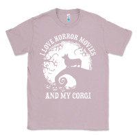 Lilac i love horror movies and my corgi funny corgi Classic Tee - artisFamous