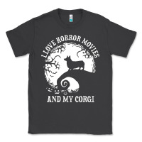 Smoke i love horror movies and my corgi funny corgi Classic Tee - artisFamous