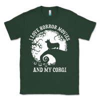 Sports Green i love horror movies and my corgi funny corgi Classic Tee - artisFamous