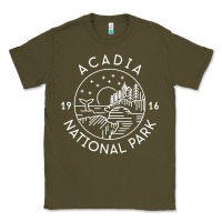 Army Green a.ca.di.a national park 1916 mai.ne bar harbor t sh Classic Tee - artisFamous