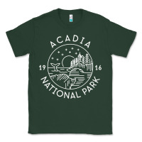 Sports Green a.ca.di.a national park 1916 mai.ne bar harbor t sh Classic Tee - artisFamous