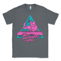 Charcoal Heather Cats on Synthesizers in Space Classic Tee - artisFamous