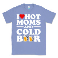 Colony Blue i love heart hot moms cold beer funny adult drinking joke Classic Tee - artisFamous