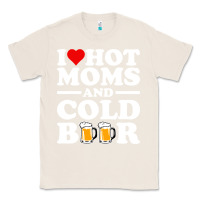 Natural i love heart hot moms cold beer funny adult drinking joke Classic Tee - artisFamous