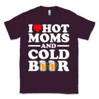 Plum i love heart hot moms cold beer funny adult drinking joke Classic Tee - artisFamous