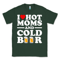 Sports Green i love heart hot moms cold beer funny adult drinking joke Classic Tee - artisFamous