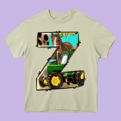 Farm Life Alphabet Lowercase Letters Z Heavy Core Tee Designed By Bundleandbundleshop