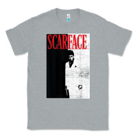 Heather Grey scarface distressed movie photo Classic Tee - artisFamous