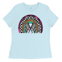 Baby Blue race leopard rainbow Ladies Tee - Artiststas